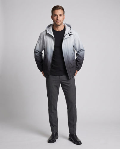 Herren wasserabweisende Übergangsjacke mit Farbverlauf, Kapuze & verdecktem Zweiwege‑Reißverschluss Nord Taschen