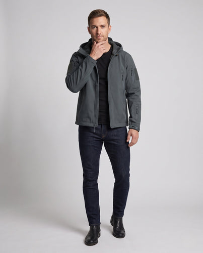 Herren wasserdichte Softshell‑Taktikjacke mit Kapuze und verschweißten Reißverschlüssen Nord Taschen