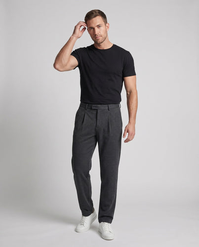Herren Weite Stoffhose mit Bundfalten und dezenter Jersey-Struktur Nord Taschen
