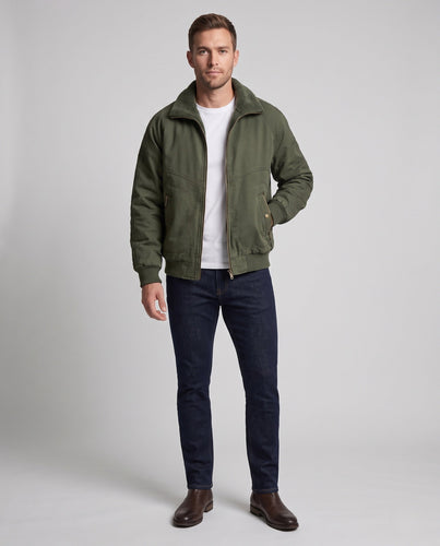 Herren Wendebomberjacke mit Teddyfutter, robustem Canvas-Obermaterial und Reißverschlusstaschen Nord Taschen