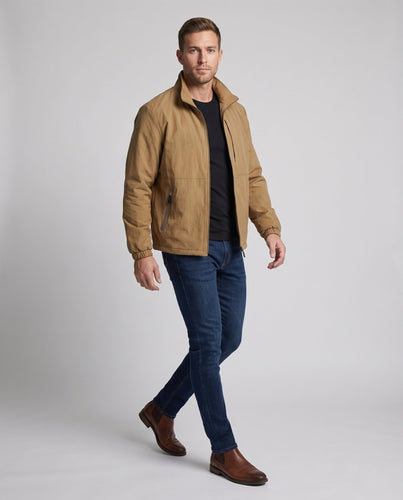 Männer Wendbare Utility-Jacke mit Fleece-Futter, Reißverschlusstaschen & Stehkragen Nord Taschen