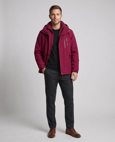 Herren Zweilagige Softshell-Outdoorjacke mit abnehmbarer Fleece-Innenjacke
