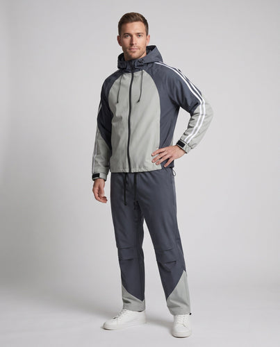 Herren Zweiteiliges sportliches Trainingsanzug-Set mit wasserabweisender Kapuzenjacke & elastischem Bund