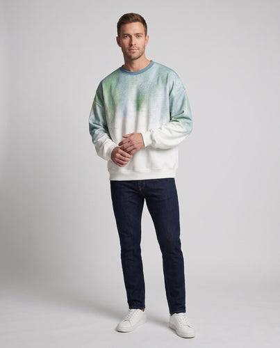 Unisex Oversize Rundhals-Sweatshirt mit Farbverlauf und gewaschenem Aussehen & gerippten Bündchen
