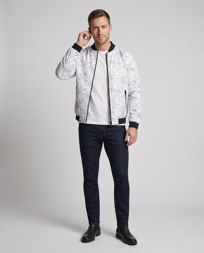 Herren Elegante Bomberjacke mit floralem Muster Nord Taschen