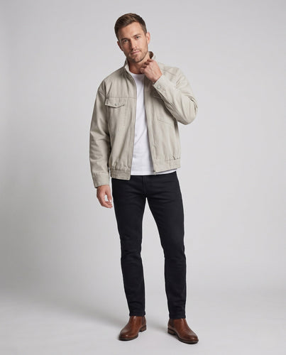Herren Oversize Utility-Übergangsjacke mit Stehkragen, Elastischem Saum & Brusttaschen Nord Taschen