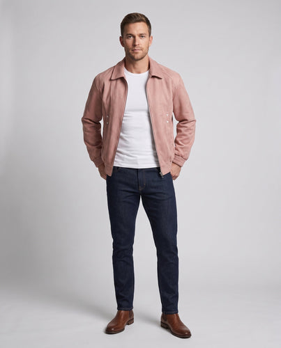 Herren Oversize Velours-Optik Bomberjacke mit markanten Teilungsnähten Nord Taschen