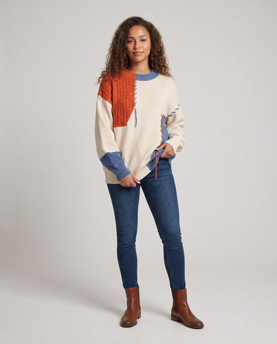 Frauen Übergröße Strickpullover Nord Taschen