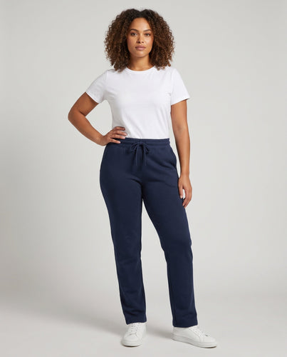 Damen Sportlich Bequeme Hose mit Elastischem Bund Nord Taschen
