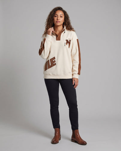 Damen Sportliches Oversized Sweatshirt Nord Taschen