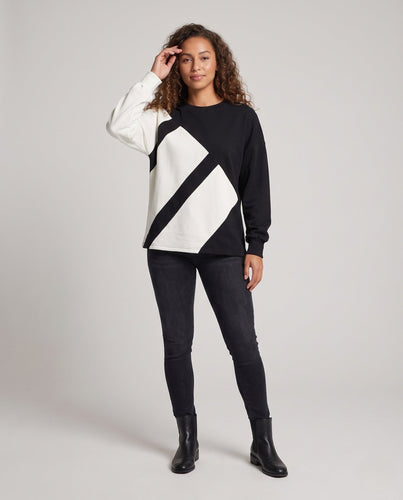 Damen Stilvoller Oversized Pullover Nord Taschen
