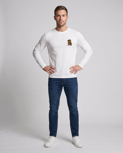 Herren Langarmshirt mit kreativem Tiermotiv Nord Taschen