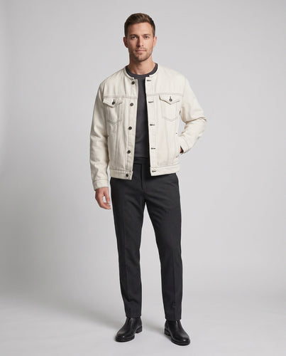 Herren Übergroße Denim Jacke Nord Taschen