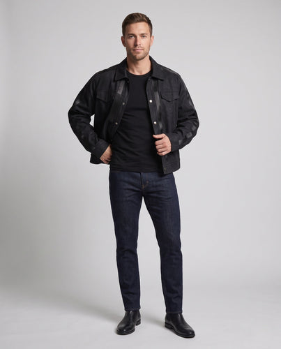 Herren Urban Oversized Denim Jacke Nord Taschen