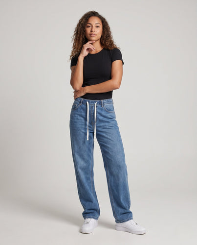 Damen Bequeme Cargo Jeans Nord Taschen