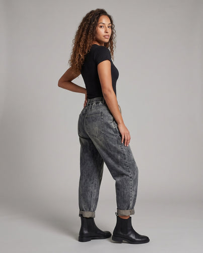 Damen Bequeme Denim Harem Hose Nord Taschen