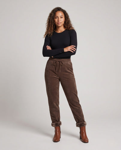 Frauen Bequeme und Stilvolle Fleece-Hose Nord Taschen