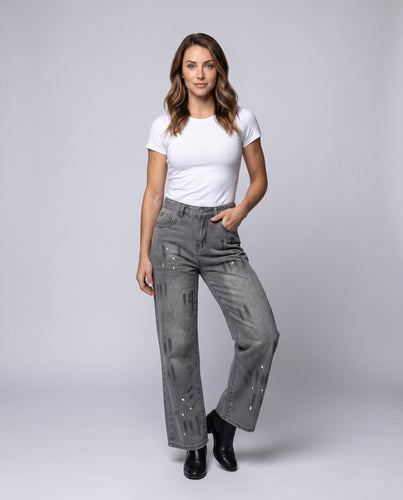 Damenmode Hochbundige Baggy Jeans Nord Taschen