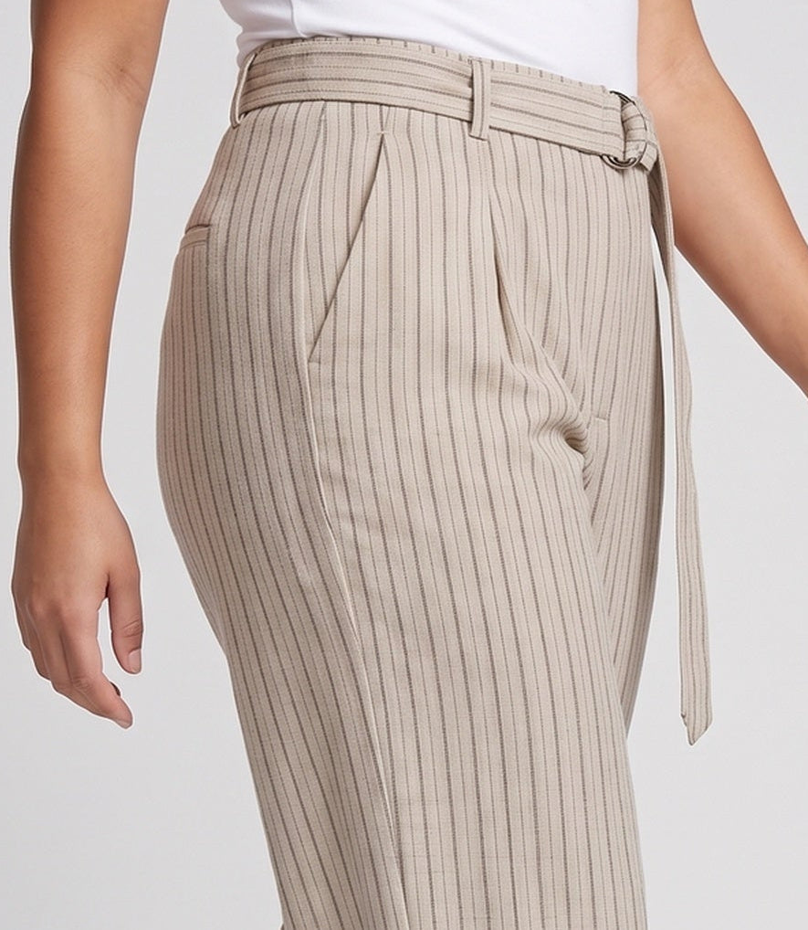 Damen Elegante und Bequeme Gestreifte Palazzo-Hosen Nord Taschen