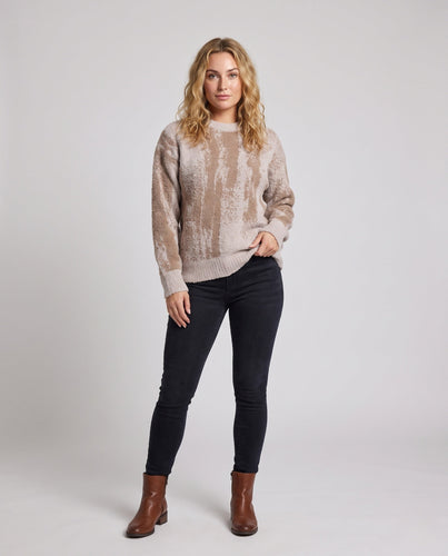 Frauen Flauschiger Oversized Pullover Nord Taschen