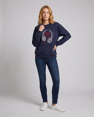 Damen Gemütlicher Sweatshirt mit Kopfhörer Design Nord Taschen