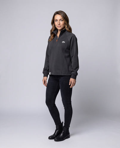 Damen Sport-Fleece-Pullover mit Stehkragen Nord Taschen