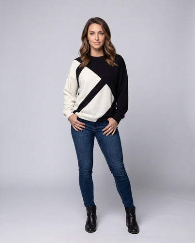 Damen Stylischer Oversized Pullover Nord Taschen