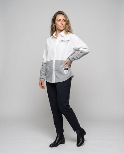 Damen Plus Size Button-Down Shirt Nord Taschen