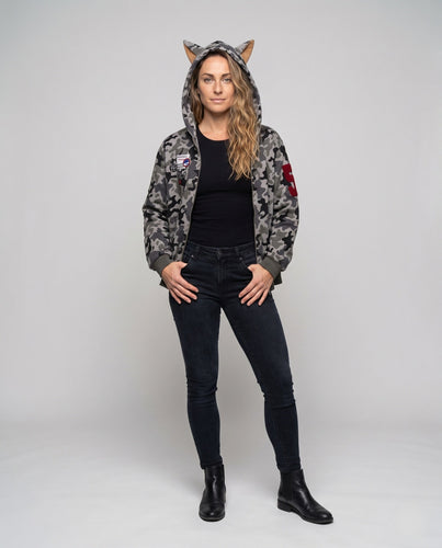 Damen Urban Camouflage Hoodie Nord Taschen