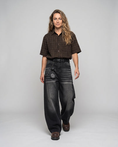 Frauen Weitgeschnittene Jeans mit Extravaganten Applikationen Nord Taschen
