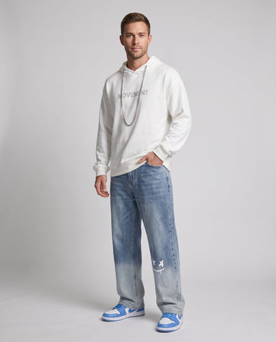 Herren Bequeme Baggy Jeans Nord Taschen
