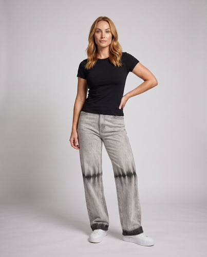 Unisex Weite Bein Denim-Hosen Nord Taschen