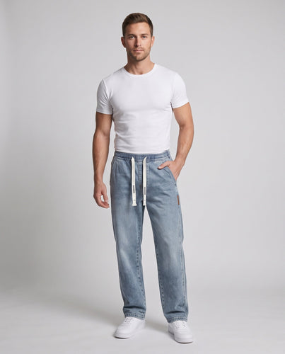 Herren Bequeme Lockere Denim-Hose Nord Taschen