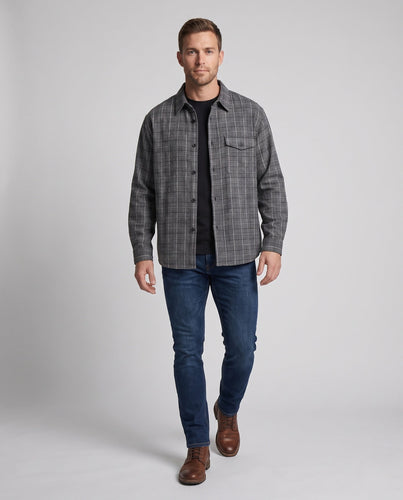 Herren Kontrollierte Bluse Shirt Nord Taschen