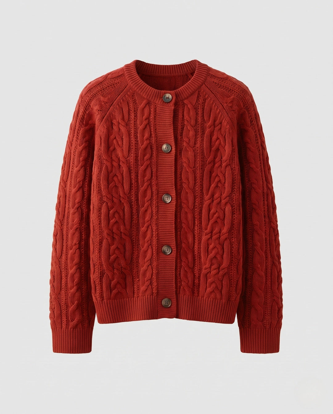 Damen Boxy-Zopfstrick-Cardigan mit Raglanärmeln und angoraähnlicher Haptik Nord Taschen