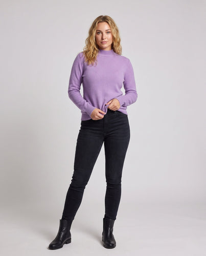 Damen Eleganter Feinstrick-Pullover mit kurzem Stehkragen und flauschiger Angora-Optik Nord Taschen