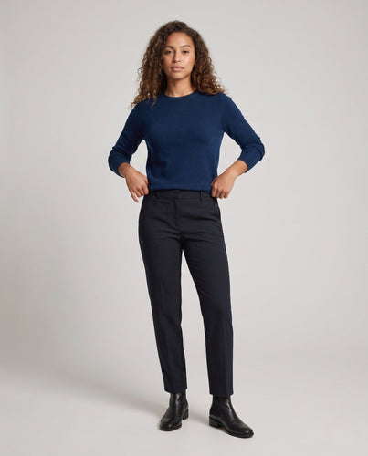 Damen Feiner Flauschpullover mit Rundhals, schmaler Rippenkante und leichtem Mohair‑Effekt Nord Taschen