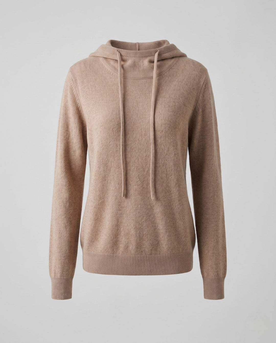 Damen Feiner Kapuzen‑Strickpullover im Kaschmir‑Look mit zartem Flor und gerippten Bündchen Nord Taschen