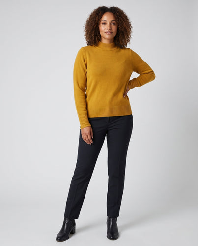 Damen Feiner Kaschmir‑Look Rollkragenpullover mit schmaler Passform Nord Taschen