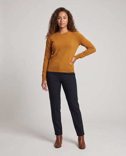 Damen Feiner Kaschmirpullover mit Rundhalsausschnitt Nord Taschen