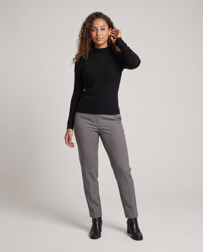 Damen Feiner Minimalistischer Stehkragenpullover aus anschmiegsamem Feinstrick Nord Taschen