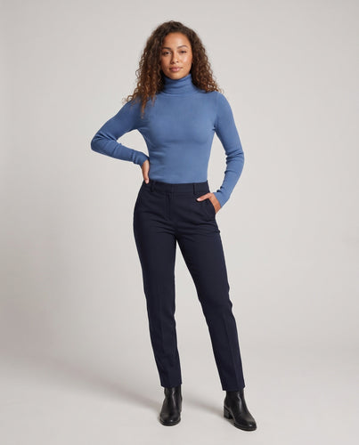 Damen Feiner Rollkragenpullover mit kaschmirähnlicher Weichheit und schmaler Rippenstruktur Nord Taschen