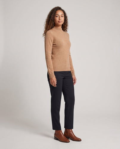 Damen Feiner Strickpullover mit kurzem Stehkragen Nord Taschen