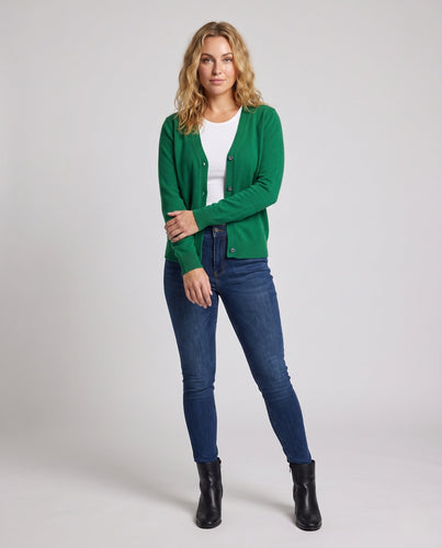 Damen Feiner V-Ausschnitt Strickcardigan mit Knopfleiste, langen Ärmeln und Kaschmir‑Mix Nord Taschen