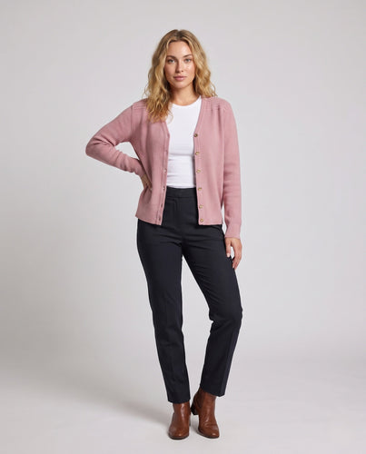 Damen Feinstrick-Cardigan mit V-Ausschnitt und goldenen Schmuckknöpfen Nord Taschen