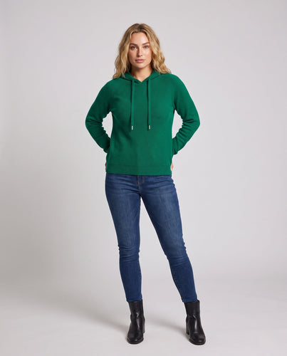 Damen Feinstrick-Kapuzenpullover mit kaschmirähnlicher Haptik und Zierkordeln Nord Taschen