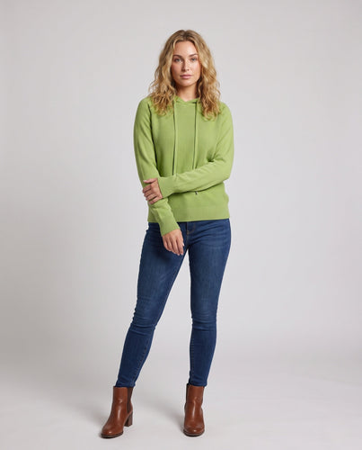 Damen Feinstrick-Kapuzenpullover mit strukturierter Piqué-Optik und lässiger Passform Nord Taschen