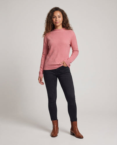 Damen Feinstrick-Pullover mit kurzem Rollkragen und diagonaler Strukturierung Nord Taschen
