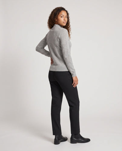 Damen Feinstrick Stehkragenpullover aus Kaschmir-Mix, taillierter Schnitt Nord Taschen