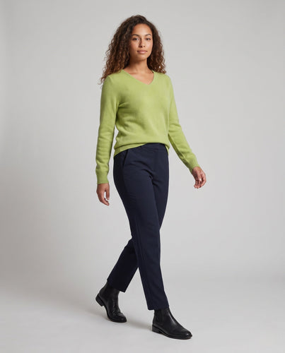 Damen Feinstrick-V-Ausschnitt-Pullover aus kuscheligem Angora-Mix Nord Taschen